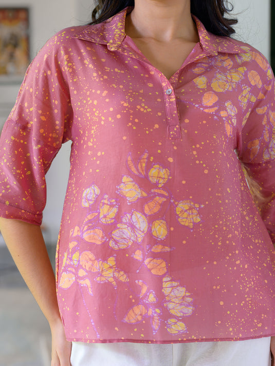 Batik floral blouse
