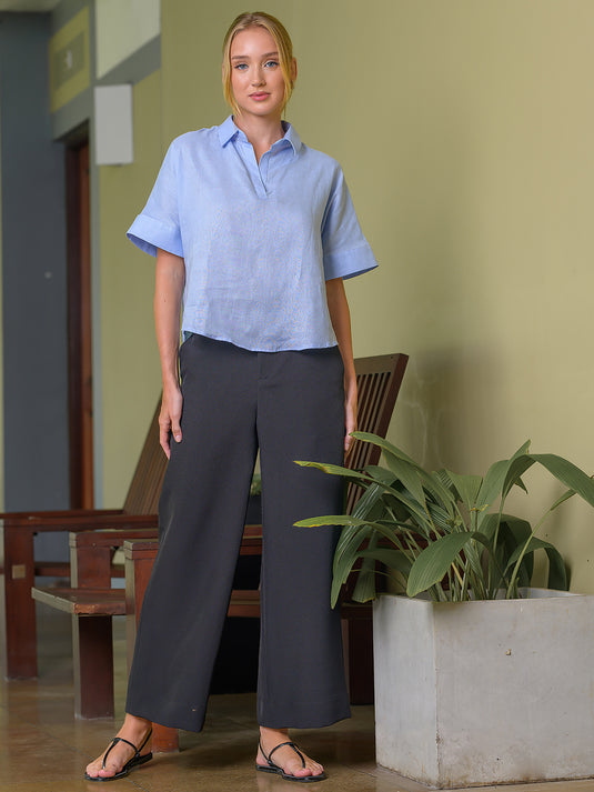 Wide leg tailored pant