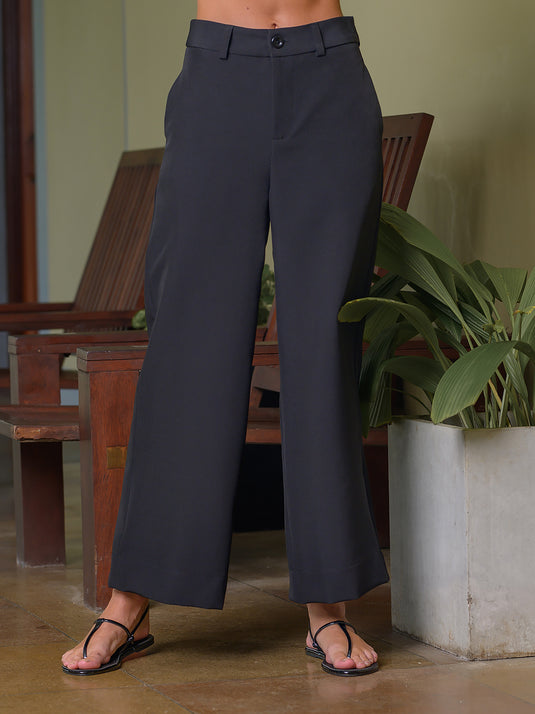 Wide leg tailored pant