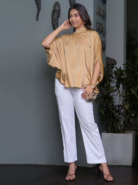 High neck kaftan blouse