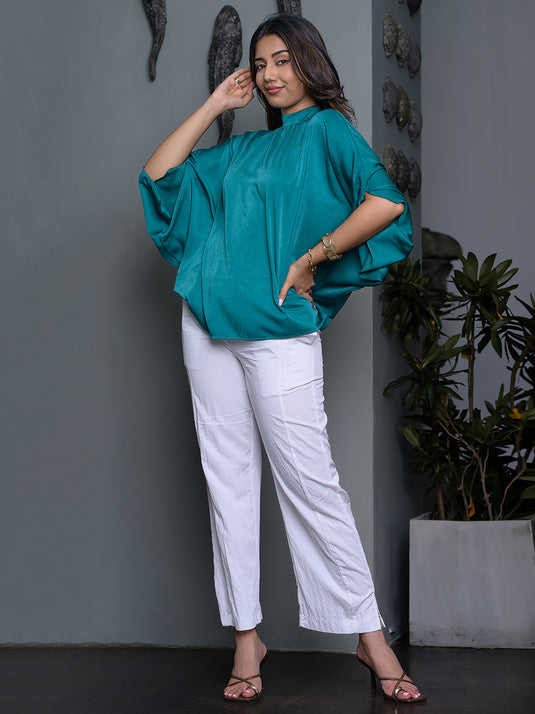 High neck kaftan blouse