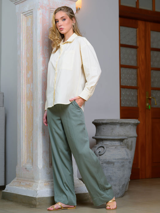 Basic over size cotton shirt