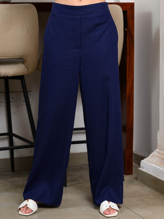 Linen pant with elasticated back