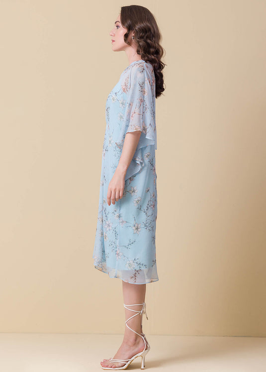 Floral Kaftan Dress With Front Pleat