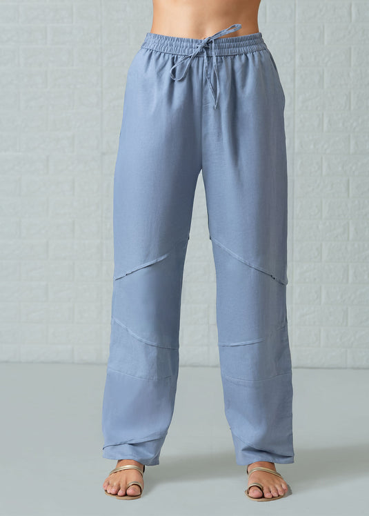 Drawcord pant with pin tuck detail