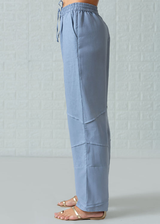 Drawcord pant with pin tuck detail