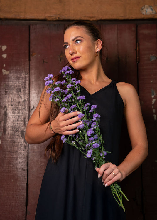 V Neck Sleeveless Dress With Twisted Straps