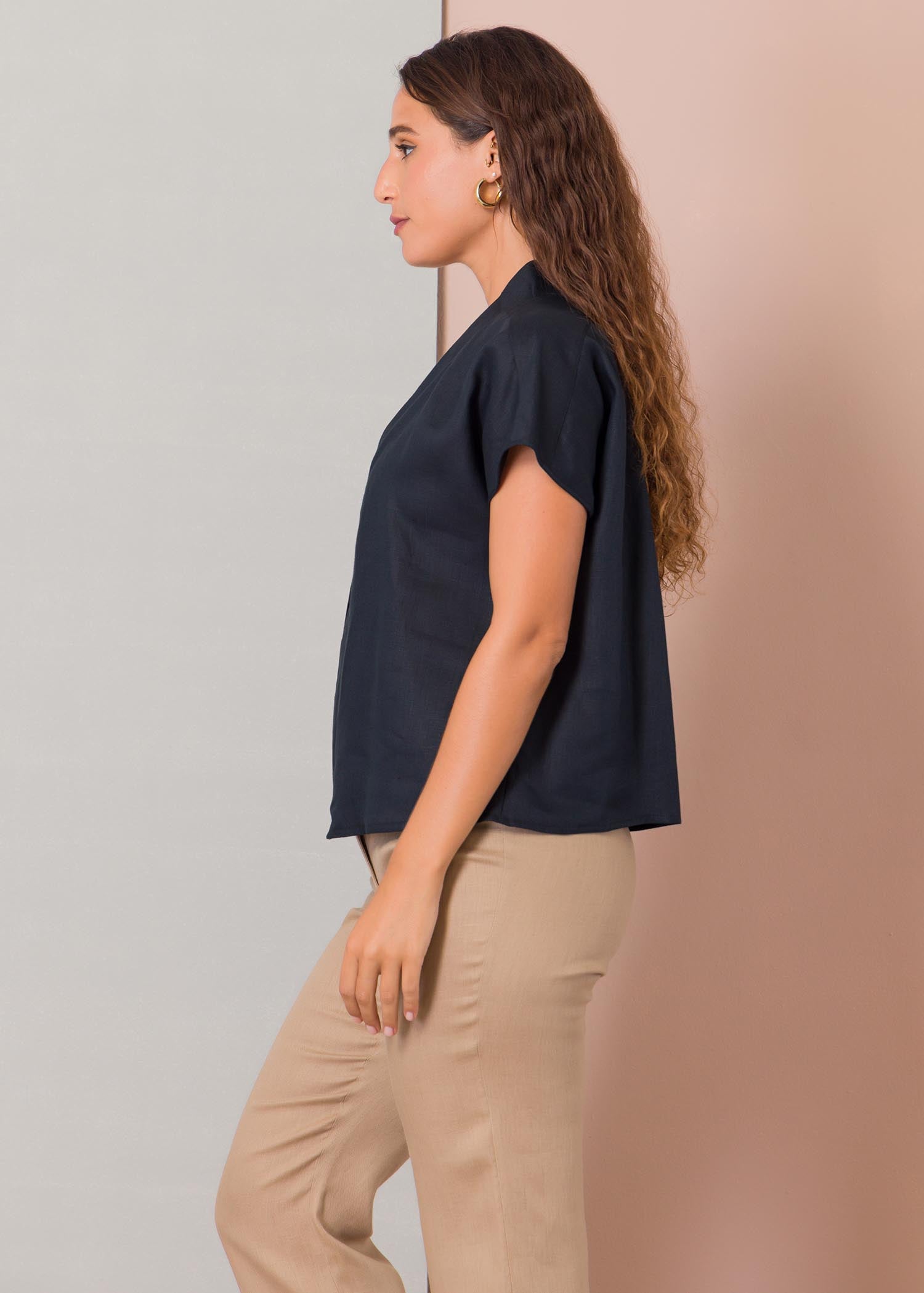 Extended shoulder blouse