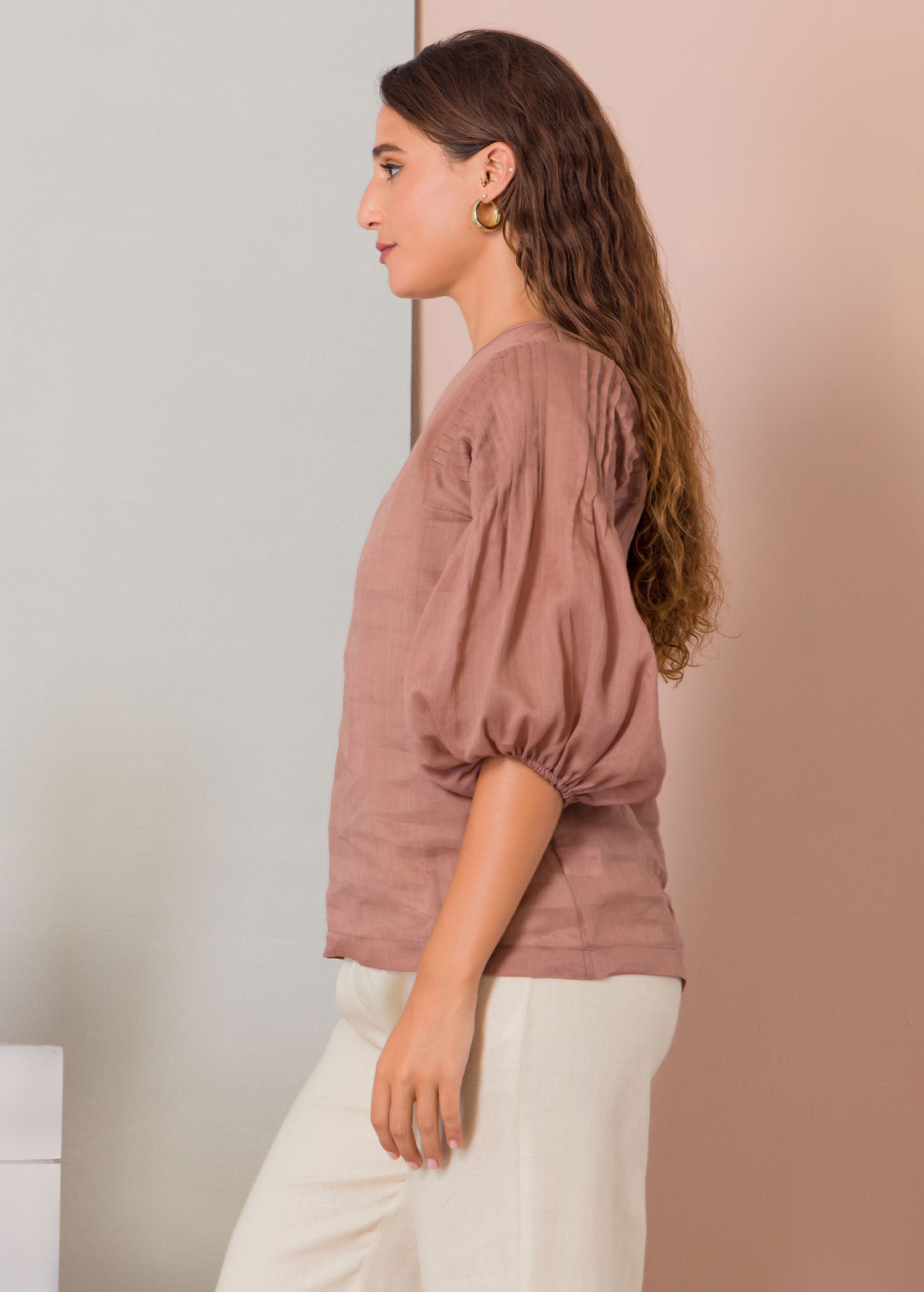 Pin tuck detailed blouse