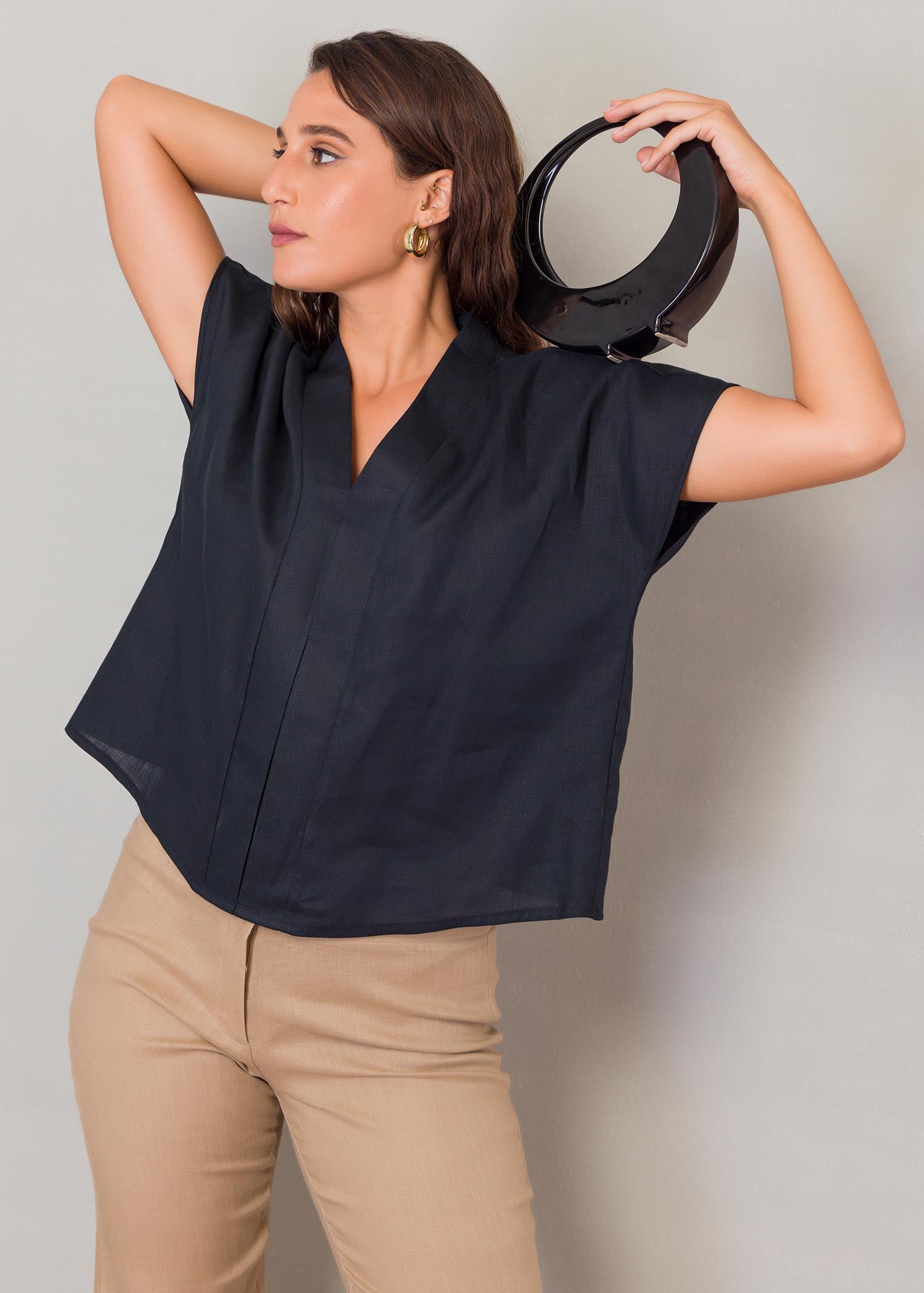 Extended shoulder blouse