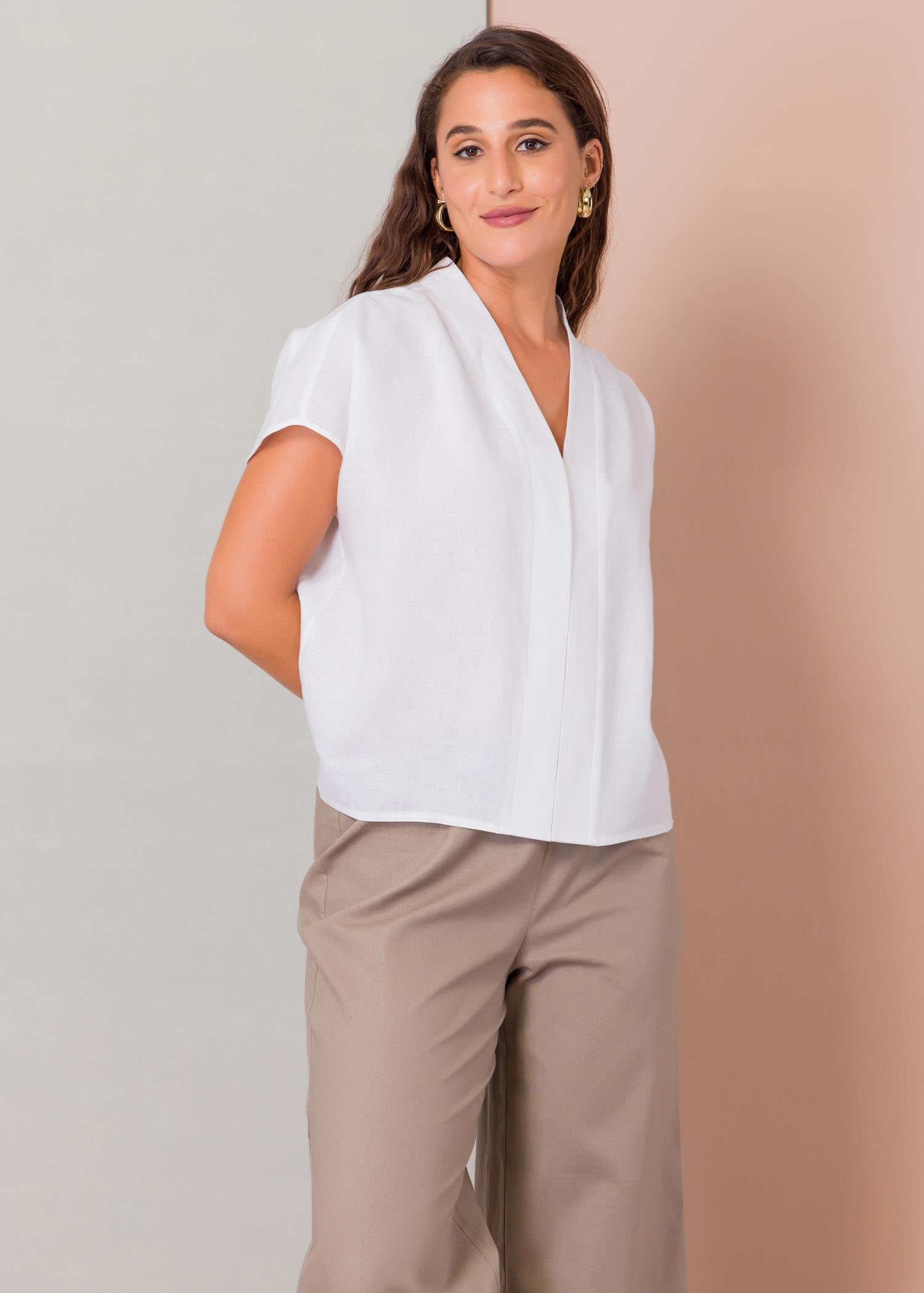 Extended shoulder blouse