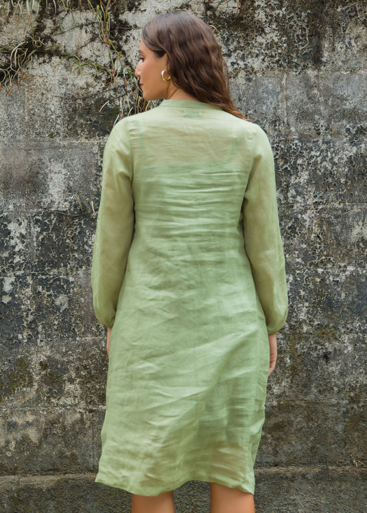 Long sleeve dress with embroidery detail