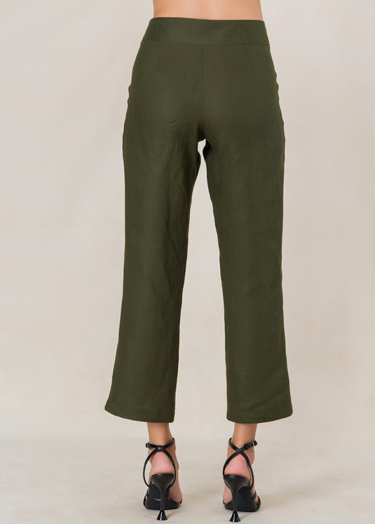 Basic high waist linen pant