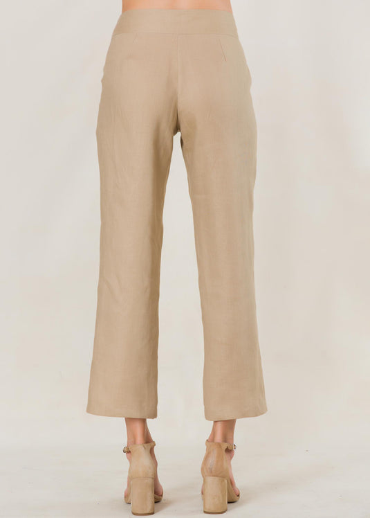 Basic high waist linen pant