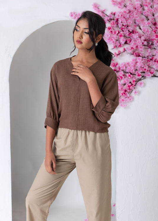 Dolman Sleeve Short Blouse