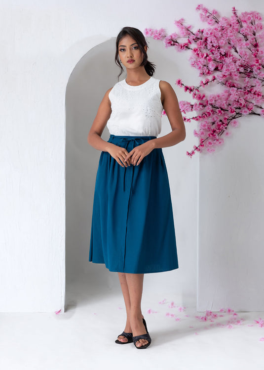 Flared Skirt With Belt