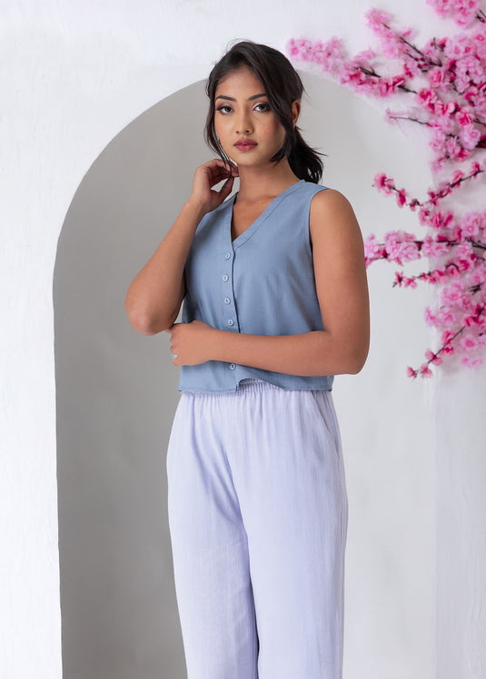 Sleeveless Cutlon Crop Top