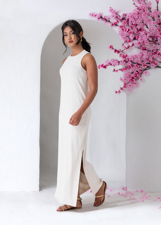 Sleeveless Column Dress With Back Detail