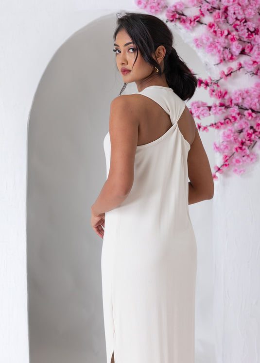 Sleeveless Column Dress With Back Detail