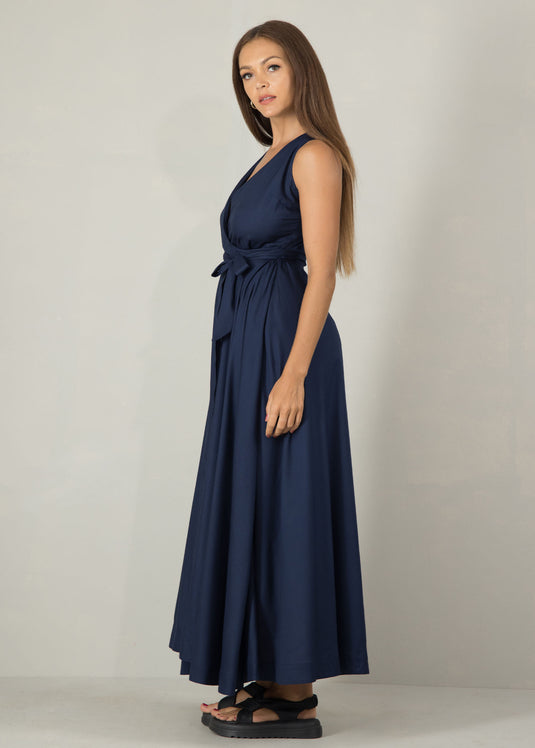 Sleeveless wrap maxi dress