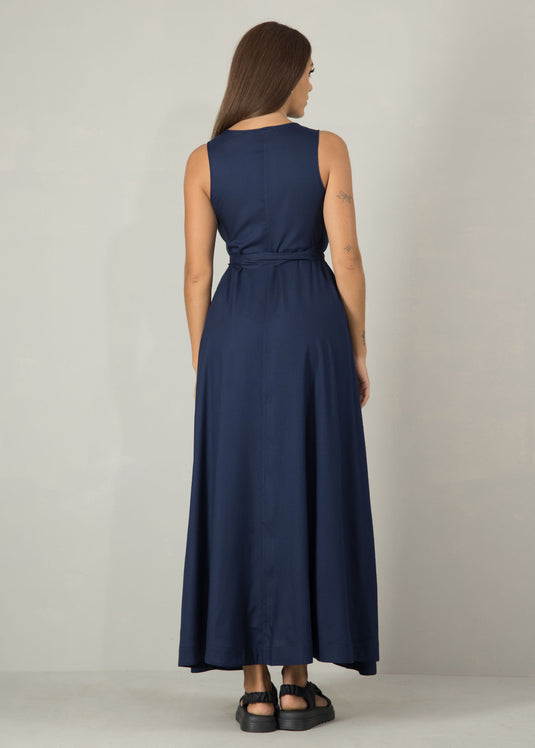 Sleeveless wrap maxi dress