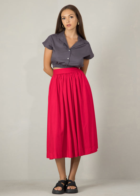 Elasticated waist crop top