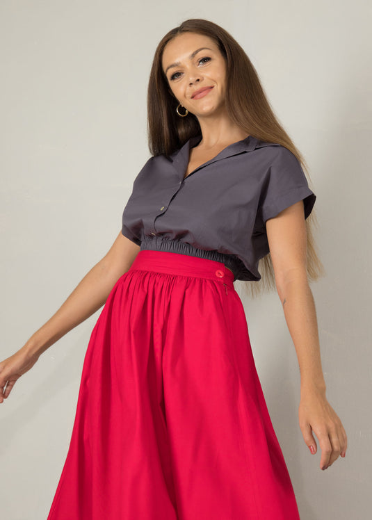 Elasticated waist crop top