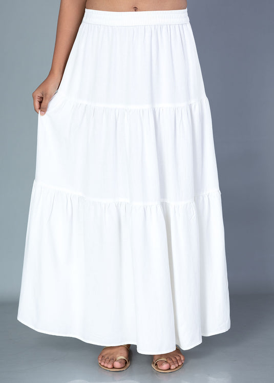 Tied Panel Basic Maxi Skirt