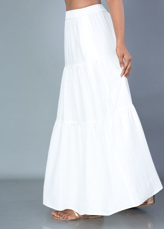 Tied Panel Basic Maxi Skirt