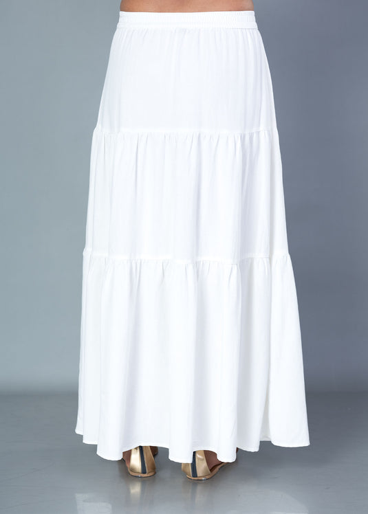 Tied Panel Basic Maxi Skirt