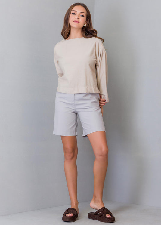 Long Sleeve Drop Shoulder Blouse