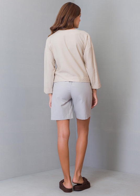 Long Sleeve Drop Shoulder Blouse