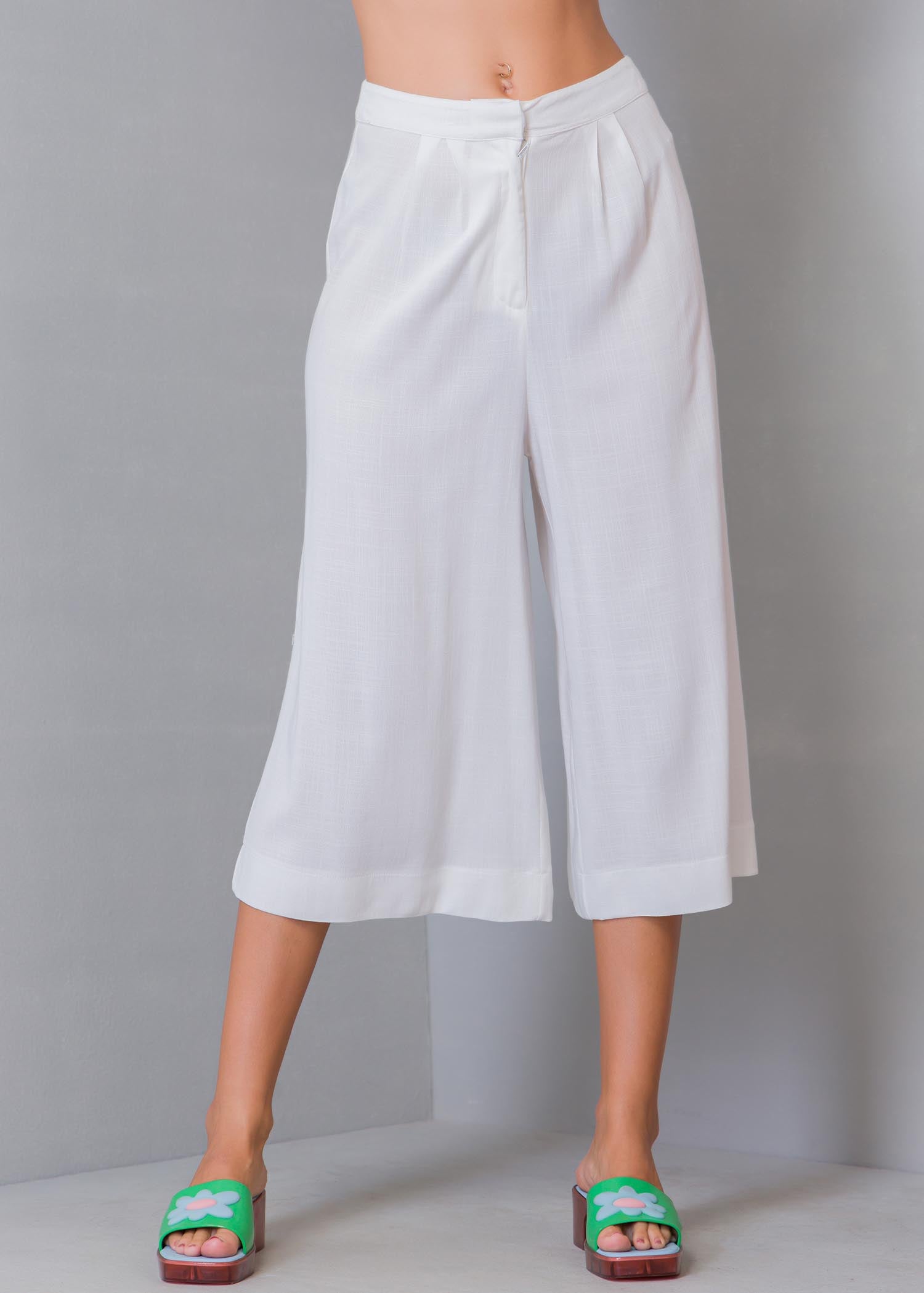 Pleat Detail Culotte Pant