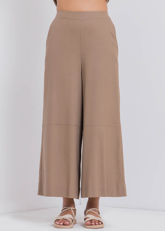 Wide Leg Pant With Cut & Sew Panel