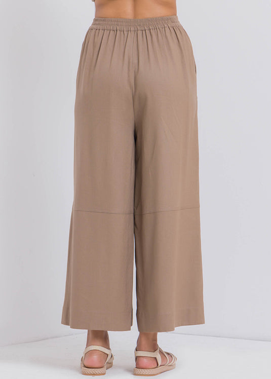 Wide Leg Pant With Cut & Sew Panel