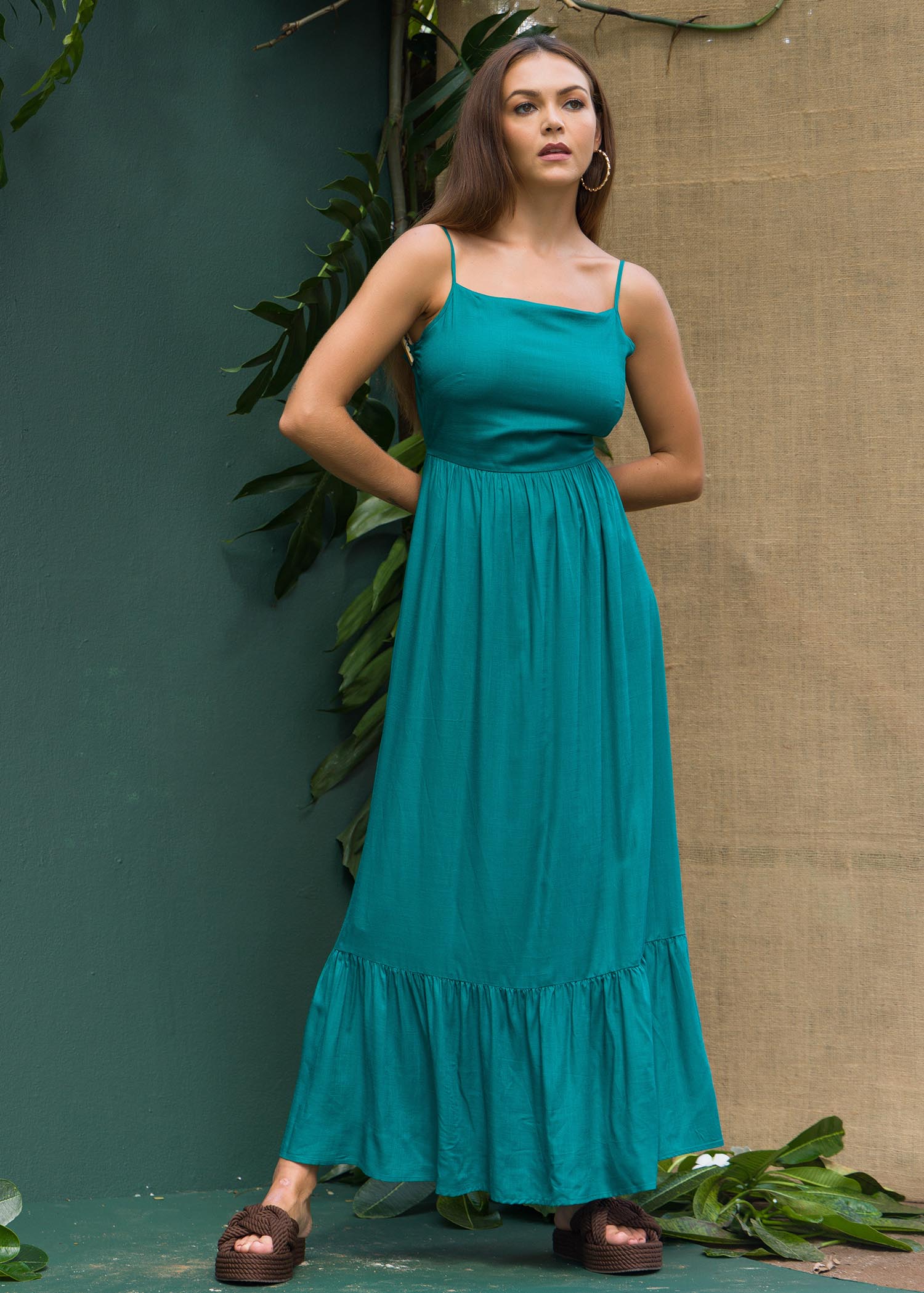 Strappy maxi dress with back tie