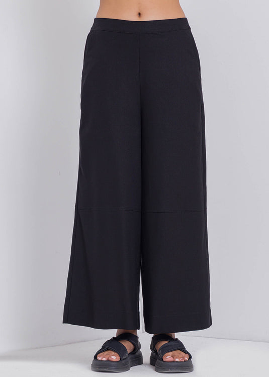 Wide Leg Pant With Cut & Sew Panel