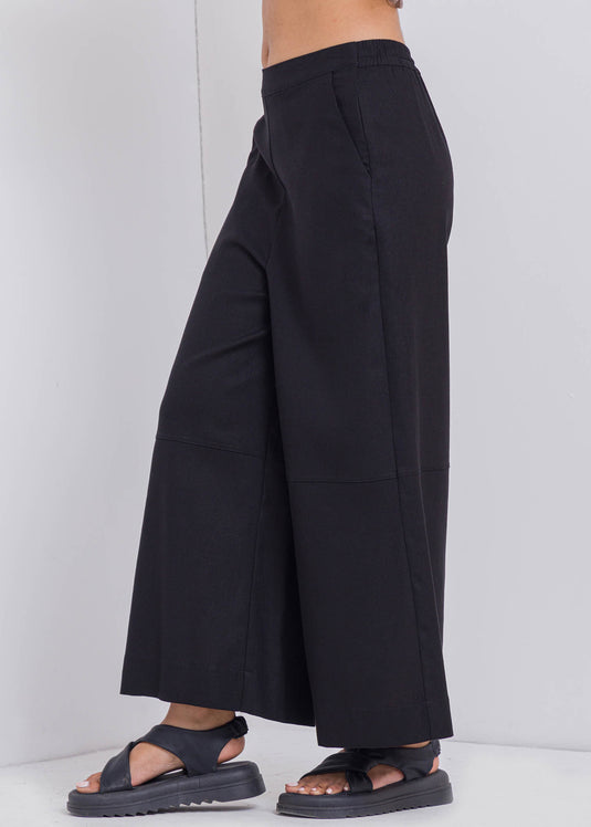 Wide Leg Pant With Cut & Sew Panel