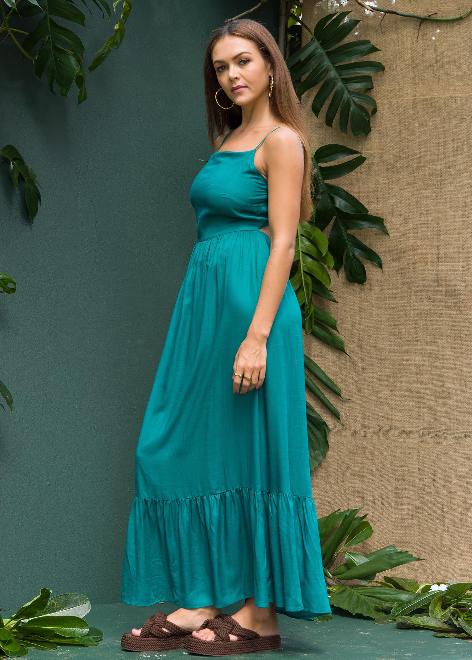 Strappy maxi dress with back tie