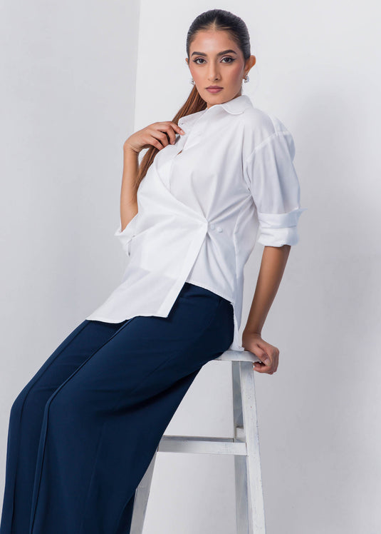 Long Sleeve Blouse With Side Detail