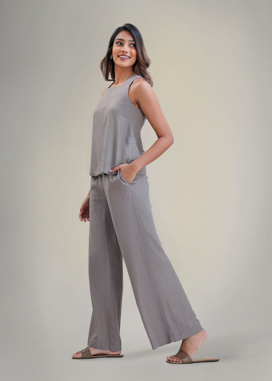 Wide strap crop top with cross back