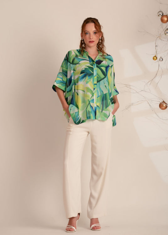 Printed Kaftan Blouse