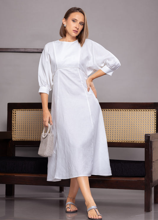 Over sized linen midi dress