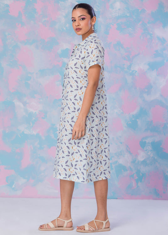 Printed Dress With Short Sleeves