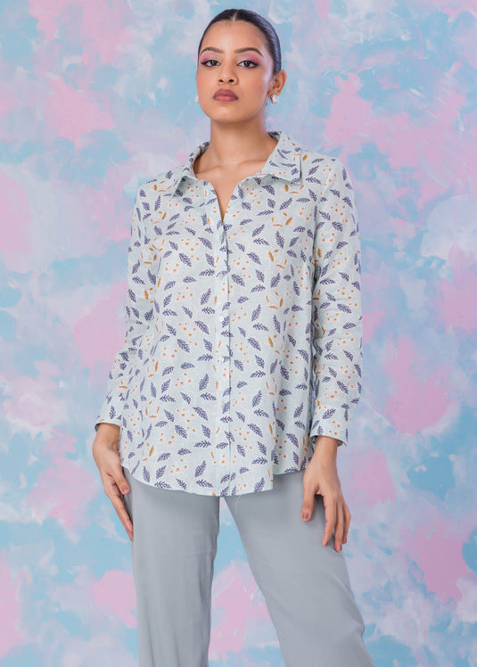 Printed Button Down Shirt