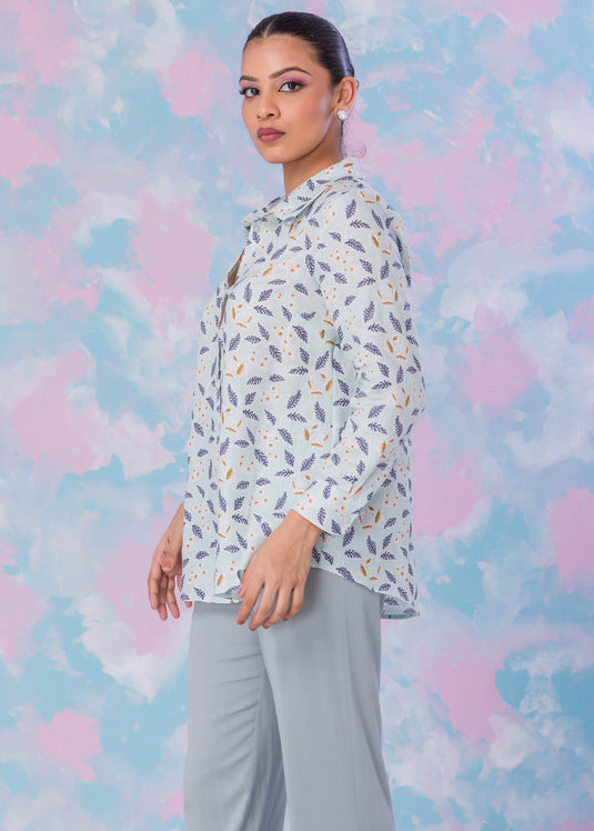 Printed Button Down Shirt