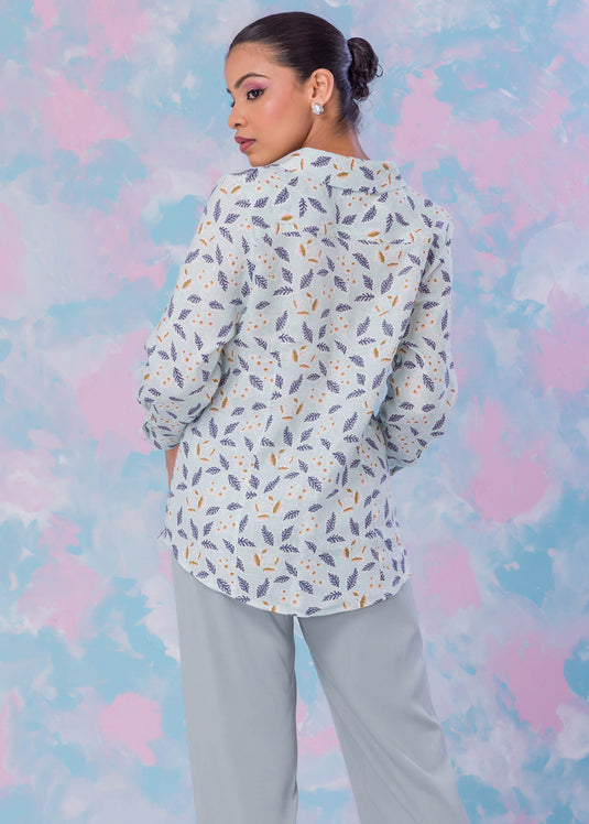 Printed Button Down Shirt