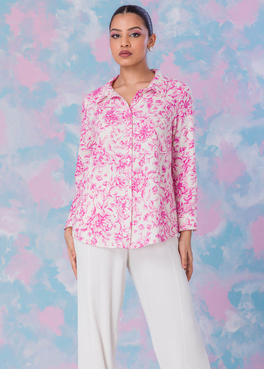 Printed Button Down Shirt