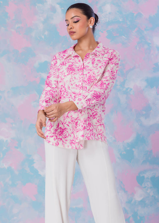 Printed Button Down Shirt
