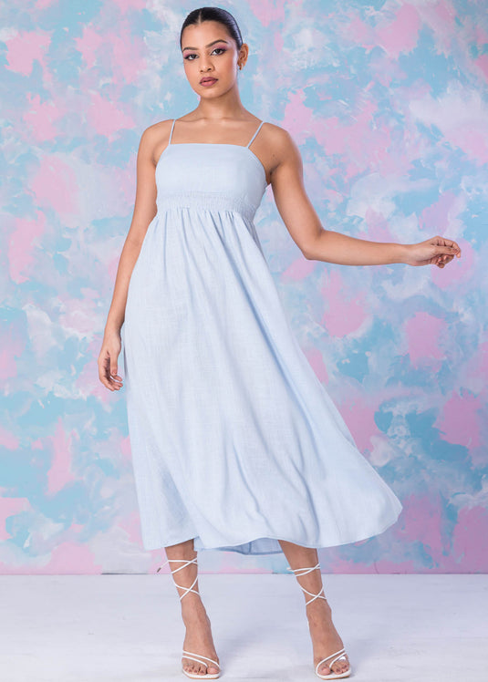 Strappy Dress With Smocking Waist Band